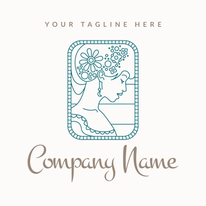 pretty woman side portrait logo - Wedding Service