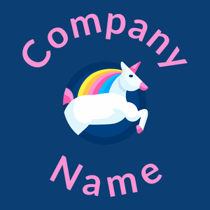 Unicorn logo on a Dark Cerulean background - Abstract