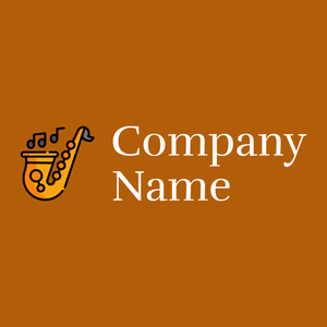 Saxophone logo on a Rust background - Entertainment & Arts