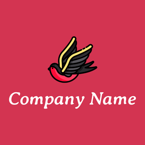 Swallow logo on a Brick Red background - Abstract