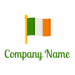 Flag Ireland on a White background