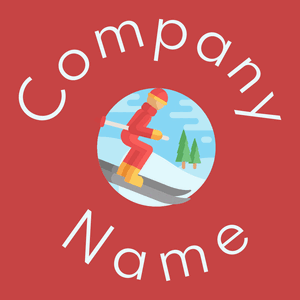 Skiing logo on a Sunset background - Retail