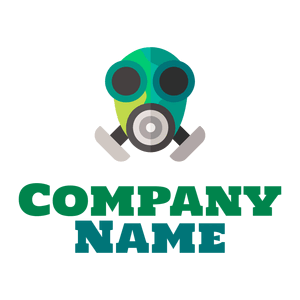 Dark Cyan Gas mask on a White background - Industrial