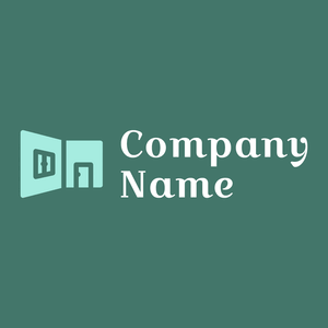 Interior design logo on a Dark Green Copper background - Architectural