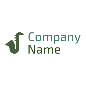 Green Saxophone logo on a White background - Entertainment & Arts