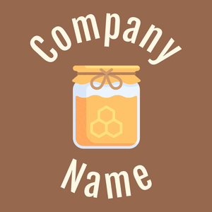 Honey logo on a Dark Tan background - Food & Drink