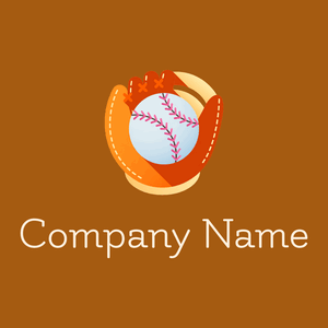 Dark Tangerine Baseball glove on a Golden Brown background - Sports