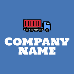 Delivery truck logo on a Steel Blue background - Automotive & Vehicle