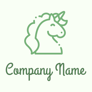 Unicorn logo on a Honeydew background - Abstract