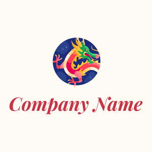 chinese Dragon logo on a Floral White background - Animals & Pets