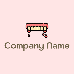 Teeth logo on a Misty Rose background - Abstract