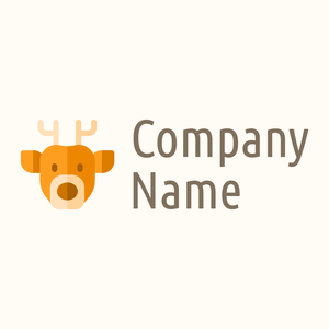 Dark Tangerine Deer on a Floral White background - Animals & Pets