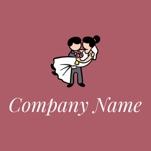 Wedding couple logo on a Coral Tree background - Fashion & Beauty