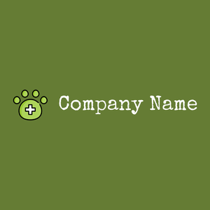 Veterinary logo on a Dark Olive Green background - Animals & Pets