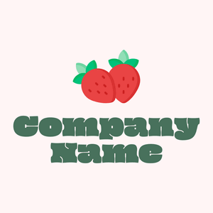 Two strawberries logo on a Snow background - Environmental & Green