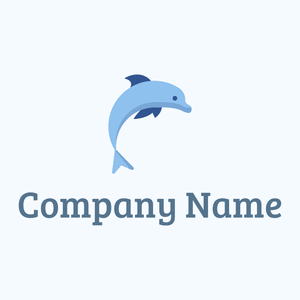 Sky Blue Dolphin on a Alice Blue background - Animals & Pets