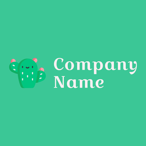 Cactus logo on a Shamrock background - Floral