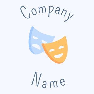 Theater masks logo on a Alice Blue background - Entertainment & Arts