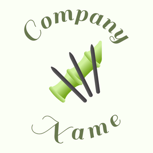 Green Bamboo logo on a Ivory background - Floral