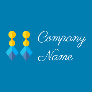 Earrings logo on a Cerulean background - Fashion & Beauty