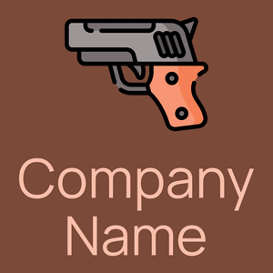 hand Gun logo on a brown background - Security