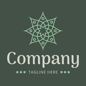 Yoga logo with flower on dark green - Community & Non-Profit