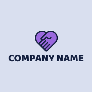 Purple Heart-Shaped Hand Tightening Logo - Dating