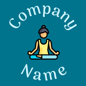 Yoga logo on a Teal background - Religious