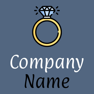 Diamond ring logo on a Kashmir Blue background - Wedding Service