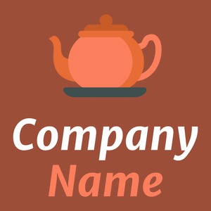 Tea pot logo on a Cognac background - Food & Drink