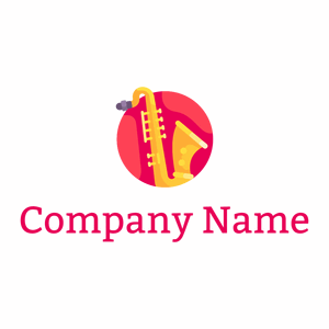 Rounded Saxophone logo on a White background - Entertainment & Arts