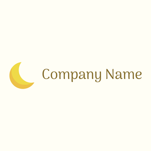 Crescent moon logo on a Ivory background - Abstract