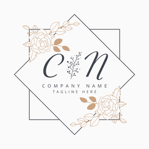 floral monogram invitation card logo - Wedding Service