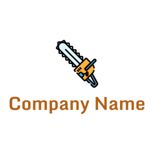 Chainsaw icon logo on a White background - Construction & Tools