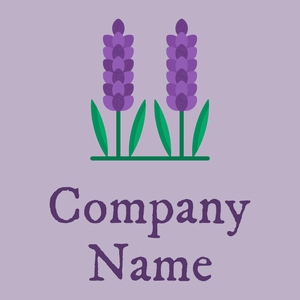 Lavender logo on a Blue Haze background - Floral