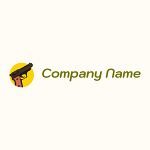 Handgun logo on yellow background - Security