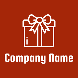 Gift box logo on a Rust background - Retail