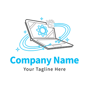 Computer laptop screen logo - Technology