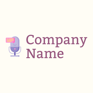 Microphone logo on a Floral White background - Communications