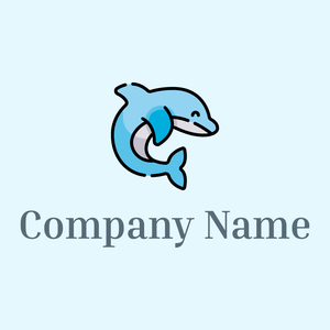 Light Blue Dolphin on a Alice Blue background - Animals & Pets