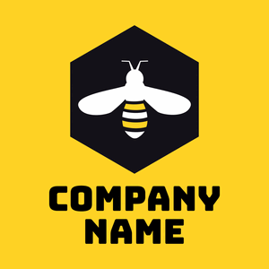 Bee in yellow honeycomb logo - Spa & Esthetics