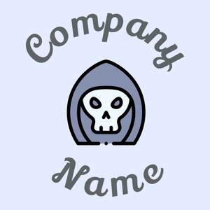 Grim reaper logo on a Alice Blue background - Abstract