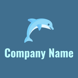 Light Sky Blue Dolphin on a Calypso background - Animals & Pets