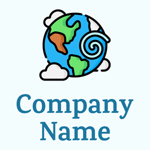 Climate change logo on a Azure background - Environmental & Green