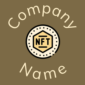 Nft logo on a Yellow Metal background - Technology