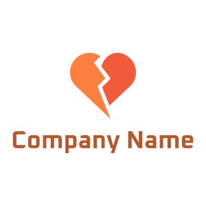 Broken heart logo on a White background - Dating