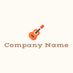 Orange Guitar on a Floral White background - Entertainment & Arts