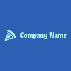 Pizza logo on a Cerulean Blue background - Food & Drink