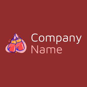 Sunset Orange Boxing glove on a Guardsman Red background - Sports