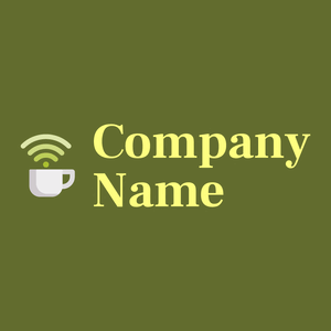 Coffee logo on a Dark Olive Green background - Food & Drink